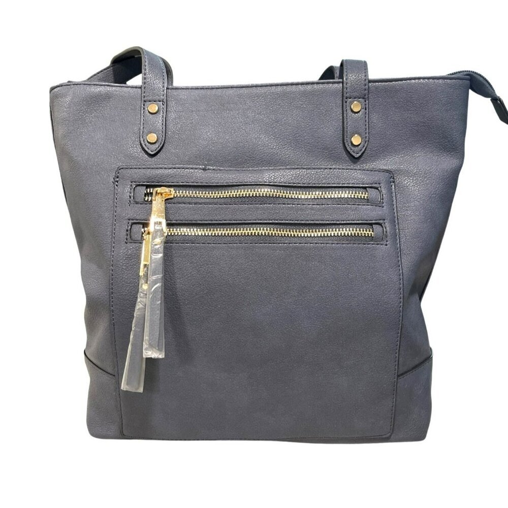 Inc International Concepts Navy Faux Leather Tote Bag New